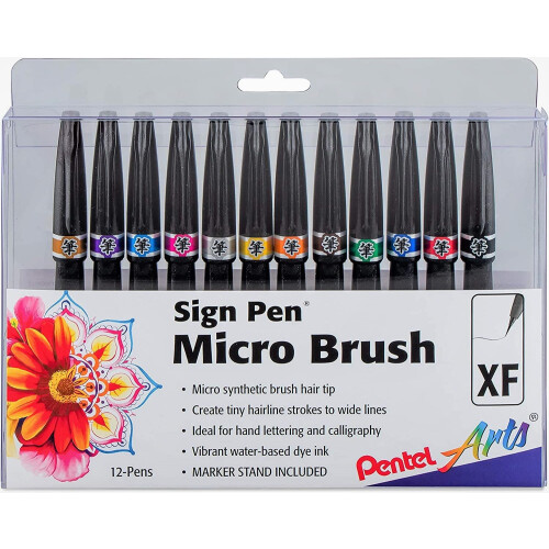 Pentel Pentel Sign Pen Micro Brush 12 Pack SESF30CPC12