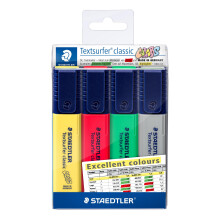 STAEDTLER 364 CWP4-X Textsurfer Classic Highlighter - Assorted Excel Colours (Pack of 4)