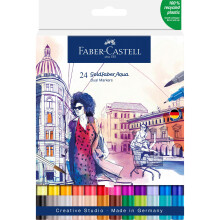 Faber-Castell Creative Studio Goldfaber Aqua Dual Marker, Multicoloured, Marker Wallet Of 24, For Art, Craft, Drawing, Sketching, Home, School,