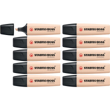 STABILO BOSS ORIGINAL NatureCOLORS - Highlighter - Pack of 10 - Beige