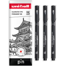 uni-ball PIN Fineliners | Black Fine Tipped Writing Pens | Water & Fade Resistant Ink | Ideal for Sketching, Scrapbooking, Outlining, Art, Technical