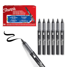 Sharpie Creative Marker Acrylic Paint Pens | Brush Tip Water-Based Paint Markers | Black | No-Bleed Ink Writes on Most Surfaces | Crafting & Art