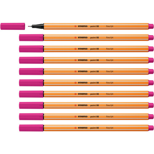STABILO point 88 - Fineliner - Pack of 10 - Pink