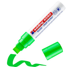 edding 4090 chalk marker - light-green - 1 chalk pen - chisel nib 4-15 mm - broad-nib wet wipe pen for chalkboards, windows, glass, mirrors - liquid