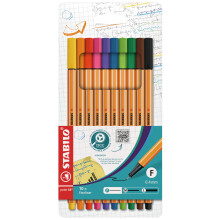 STABILO point 88 - Fineliner - Pack of 10 - Assorted Colours