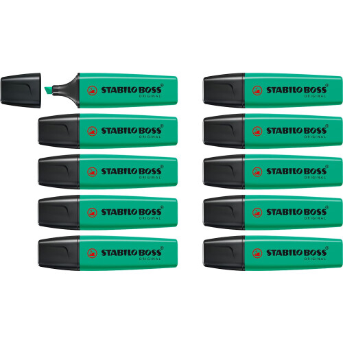 STABILO BOSS ORIGINAL - Highlighter - Pack of 10 - Turquoise
