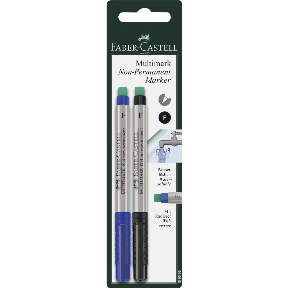 Faber-Castell Faber Castell 159599 "Multimark" Non-Permanent F Marker (Pack Of 2)