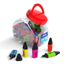 SHOW-ME Swash Mini Highlighters Tub ? 5 Assorted Colours - Set of 50 - MHL50T