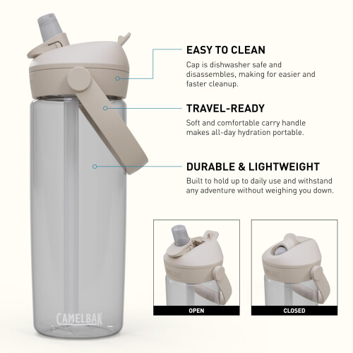 CamelBak CAMELBAK - Thrive Flip Straw Bottle with Tritan Renew, Drinkware, Clear, 600 ml 2