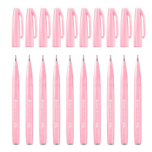 Pentel Brush Sign Pen SES15C-12 Fibre-Tip Pen 10 Pale Pink