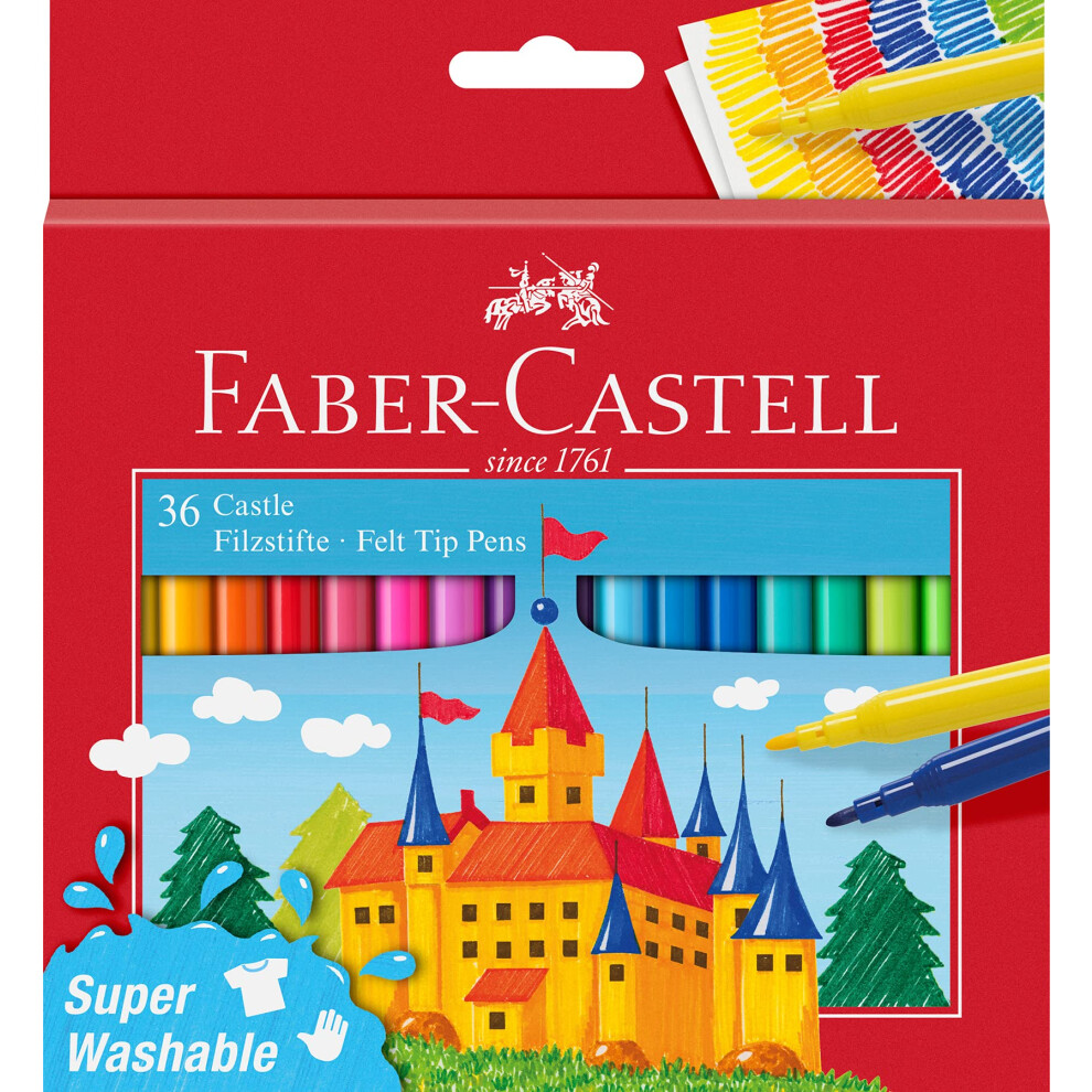 Faber-Castell Castle 554203 Felt Tip Pen 36 Pack In Cardboard Case