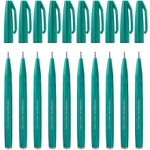 Pentel Brush Sign Pen SES15C-12 Fibre-Tip Pen 10 turquoise