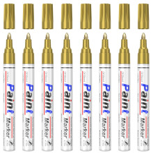 Permanent Marker Waterproof Pen, 8 Gold Strong Opaque Paint Markers, Quick Drying, Waterproof Permanent Marker for Painting Stones for Cardboard,