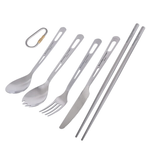 Boundless Voyage Ultra Light Titanium Camping Cutlery Set 5 Pcs 2