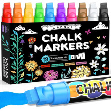 Lenski Liquid Chalk Pens, 10 Colour Liquid Chalk Markers, Easter Gifts for Kids, 10 mm Chalk Pens for Blackboards, Window, Glass,