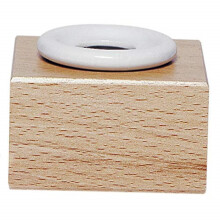 Jacques Herbin 24100T - A round porcelain inkwell with wooden stand