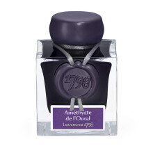 Jacques Herbin 15579JT - One bottle of 1798 silver glitter ink for fountain pen, rollerball, glass nib and penholder 50 ml, Amethyste de L'oural/ Ural