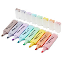 BONACE Pastel Highlighters,Chisel Tip Marker Pen,8 Assorted Macaron Colors Highlighter Pens, Bible Highlighters,Water Based, Quick Dry For Back to