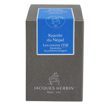 Jacques Herbin 15513JT- A bottle of 1798 silver glitter ink for fountain pen, rollerball, glass nib and penholder 50 ml, Kyanite du nepal/ Nepalese