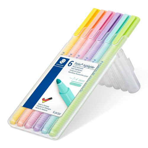 Staedtler Staedtler triplus highlighter, ergonomic triangular shape, set of 6 pastel colours, line width 1 - 4 mm