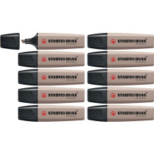 STABILO BOSS ORIGINAL NatureCOLORS - Highlighter - Pack of 10 - Warm Grey