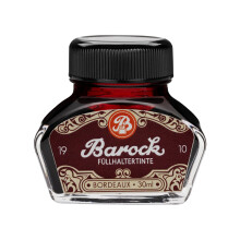 Barock 1910 Bordeaux Writing Ink, Writing Ink for Fountain Pens, Glass Nibs, Rollerball Pens, Fountain Pen Ink in Ink Bottle, 30 ml, Red