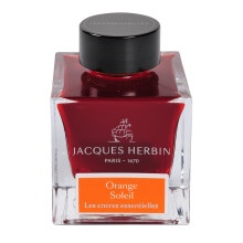 Jacques Herbin 13157JT - 50 ml ink bottle for fountain pens and rollerballs, Orange Soleil/ Sun Orange colour - Made in France - Calligraphy - Writing
