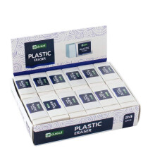 D.RECT Hi-Polymer Plastic Eraser, Small x 24 Pieces, White, 48 x 19 x 12 mm