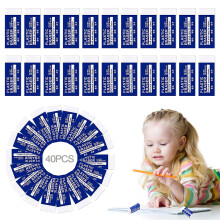 White Rubber Rubber Erasers, Latex Free Superior Eraser, 2B Eraser for Schools Sketch Paintings Artists Teachers Children Adults (40)