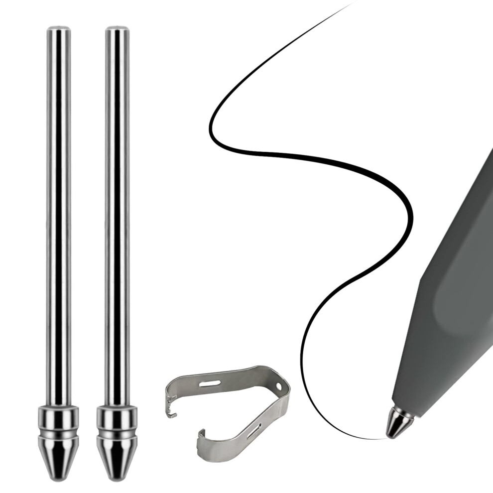 No Wore Out Titanium Alloy Replacement Fine Tips Fit For Kindle Scribe Basic And Premium Pens Digital Pen, Smooth Ballpoint Note Taking Backup Nibs ,2 5051225050078