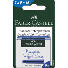 Faber-Castell 201621 Ink Cartridges ,blue,3 Boxes of 6 Cartridges Each