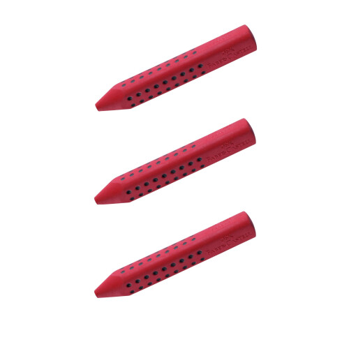 Faber-Castell Faber-Castell Grip 2001 187101 Triangular Eraser (3 x Red)