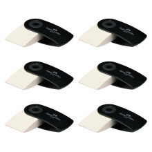 Faber-Castell 205076 ? Eraser Sleeve Mini, Black, Pack of 6