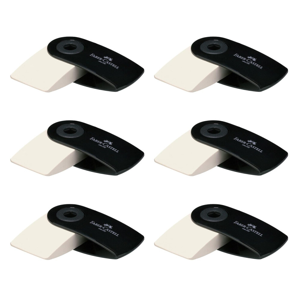 Faber-Castell 205076 ? Eraser Sleeve Mini, Pack Of 6 Black