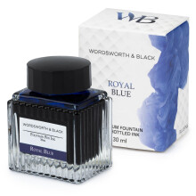 Wordsworth and Black Fountain Pen Ink Bottle (30 ml) Premium Luxury Edition, [Royal Blue] Fountain Pens Bottled Ink; Classic Designed Bottle Smooth