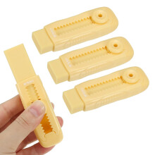M&G 4 Pack Erasers, Yellow Sliding Retractable Eraser Push Pull Cute Pencil Erasers Soft Large Easy to Clean with Plastic Sleeve for Sketching Drawing