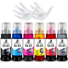 DOUBLE D GI-53 Ink Bottle Compatible for Canon GI-53 Ink GI53 GI 53 Replacement for Canon Pixma G550 G650 Printers (6 Pack,