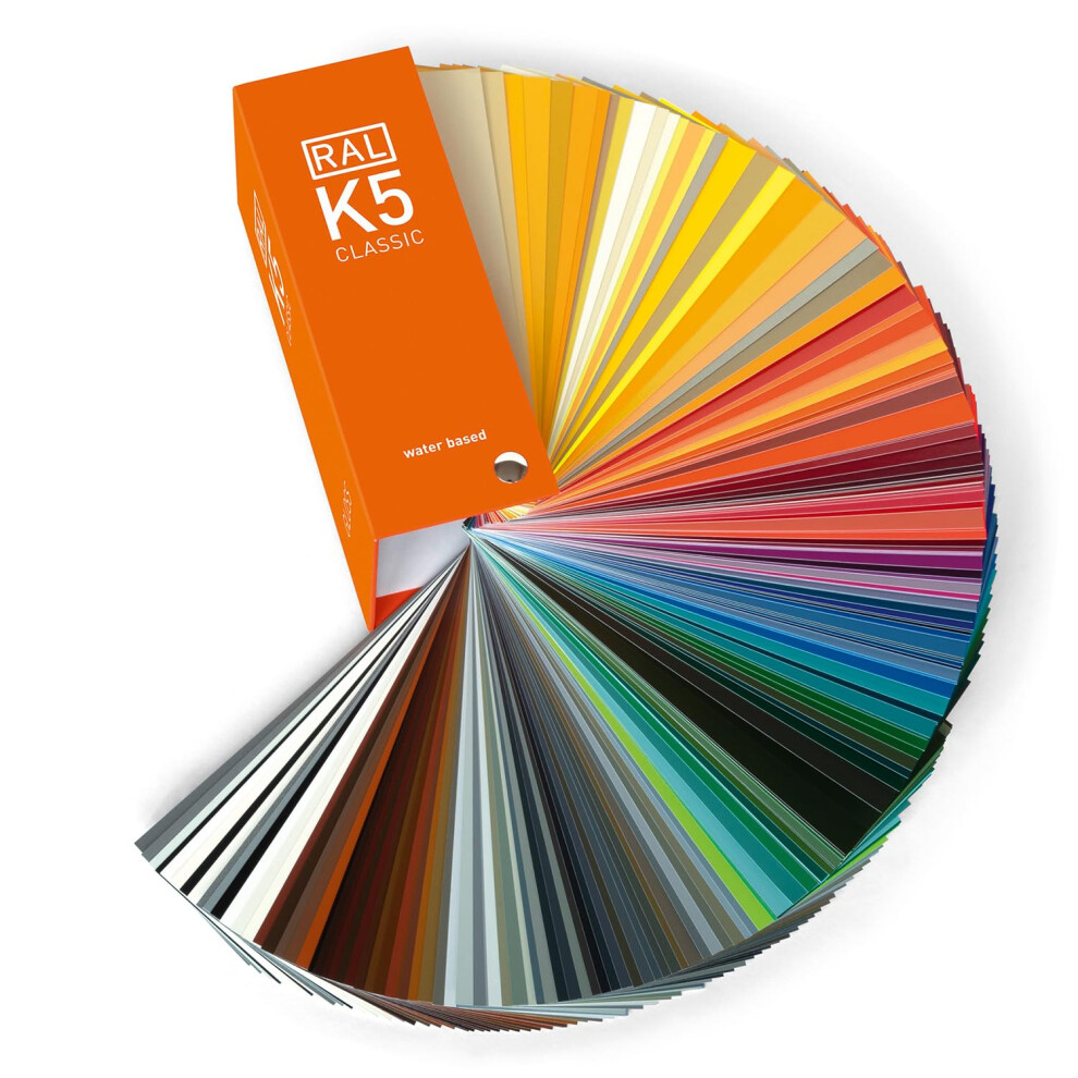 Ral K5 Colour Chart, 215 Full Page Colour Swatches, Gloss, 8 Languages - Water-Based 5051225053116