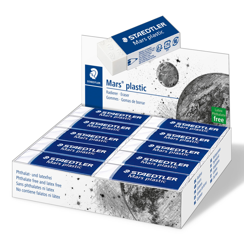 Staedtler ?526 50 Mars Eraser, Latex & Phthalate-Free - Medium Size 65X23x13 Mm (Pack Of 20)