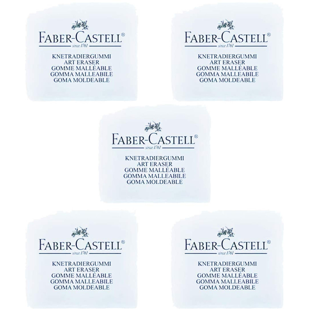 Faber-Castell Kneading Eraser, Art Eraser, Pack Of 5 White