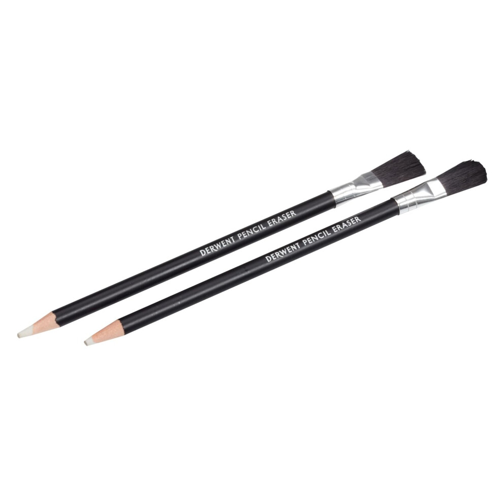 Derwent Pencil Eraser, Set Of 2, Pencil And Brush Ends, Precision Erasing, Professional Quality, 2305809
