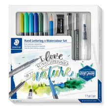 STAEDTLER 61 3001-2 Design Journey Hand Lettering and Watercolour Set - Mixed Set (Pack of 11 Pieces)