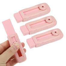 M&G 4 Pack Erasers, Pink Sliding Retractable Eraser Push Pull Cute Pencil Erasers Soft Large Easy to Clean with Plastic Sleeve for Sketching Drawing