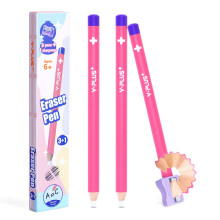 Eraser Pen ? 3 Pcs Precision Pencil Eraser for Artists, Students & Professionals, No Trace Wiping, Pinpoint Accuracy, Unique Design with Sharpener -