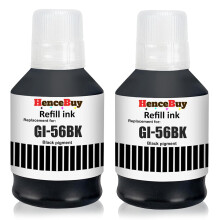 HenceBuy GI-56BK Black Ink Bottles Compatible for Canon GI-56 GI56 BK for Canon MAXIFY GX7050 GX6050 GX5050 GX4050 GX3050 Printer (2 Black)