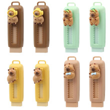 8PCS Retractable Push-Pull Eraser for Kids, Capybara Pencil Erasers - Cute Extendable Rubber Erasers for School, Office, Drawing, Gifts (Multi-Color,
