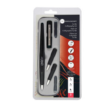 Manuscript Pen Company SCRIBE Calligraphy 3Nib Art pen, FMEMC4300, Black