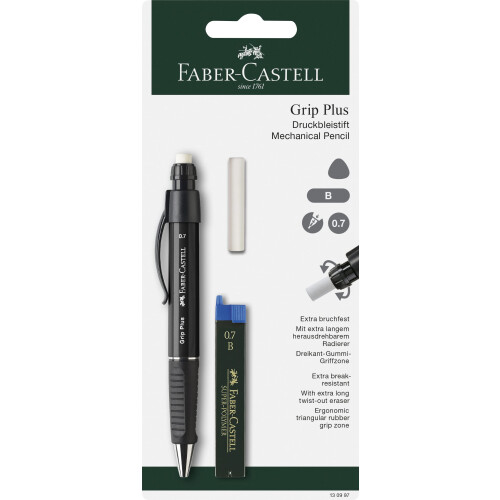 Faber-Castell Faber-Castell Grip Plus 0.7mm Mechanical Pencil + B Leads - Assorted Colours