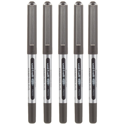 Uni-Ball uni-ball Eye Micro UB150 Rollerball Black 5 piece blisterpack