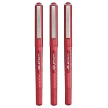 Uni Ball Eye Designer Red Rollerball Pen Fine 0.7mm Nib Tip 0.5mm Line Width Designer Series Quick Drying Pigment Ink UB-157D (Pack Of 3)